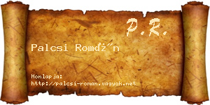 Palcsi Román névjegykártya